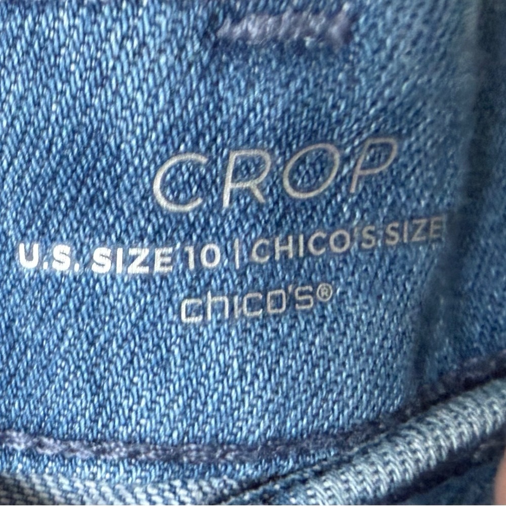 Chicos Denim Utility Crop Jeans Pants Size 1.5 US 10 New cuffed - Picture 9 of 12
